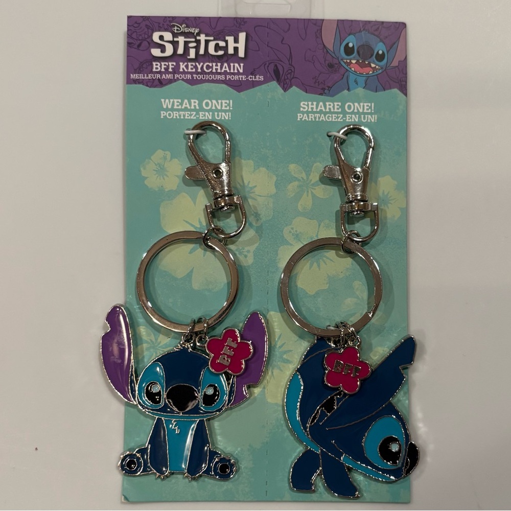 Disney Stitch keychain set / metal / NEW with tags / cross posted